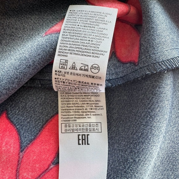 BANANA REPUBLIC Bloomcore Pleated Ruffle Sleevelss Blouse Red Black Size 10 - Picture 8 of 9